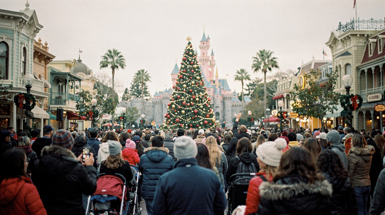 Christmas Crowds at the Los Angeles Theme Parks